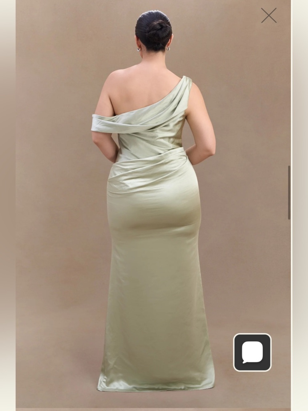 Meshki - Dalia Off Shoulder Satin Maxi
Dress - Sage - Picture 5 of 11